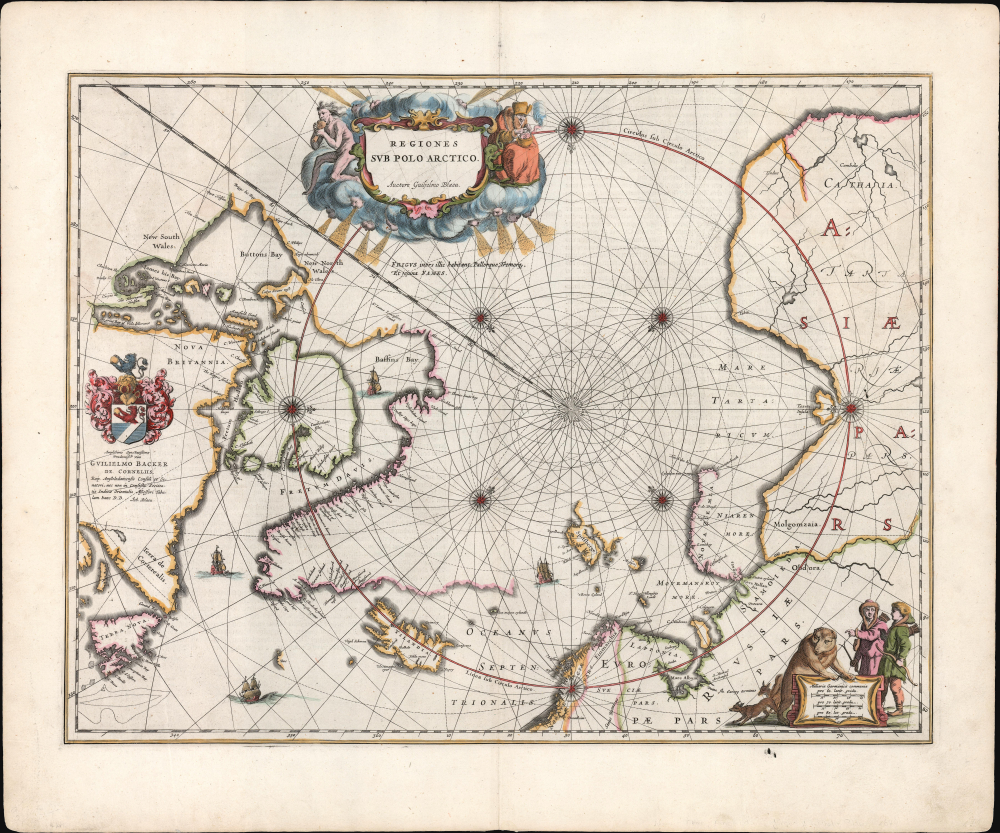 1640 / 1670 Blaeu Map of the Arctic Regions
