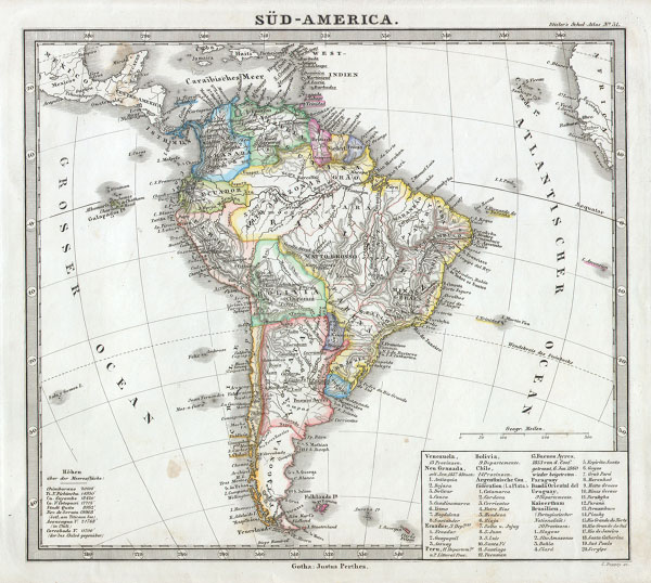 1862 Perthes map of South America
