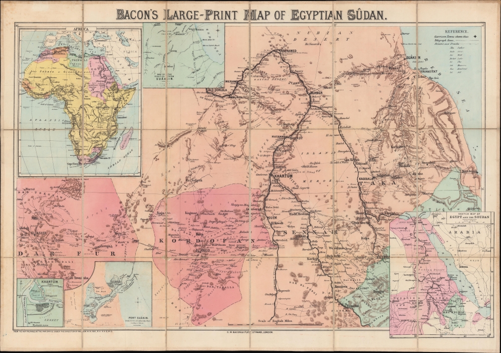 Bacon's large-print map of Egyptian Sûdan. - Main View