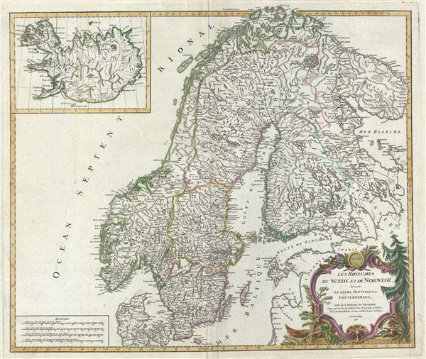 Les Royaumes de Suede et de Norwege, divises en leurs Provinces ou Gouvernemens. - Main View