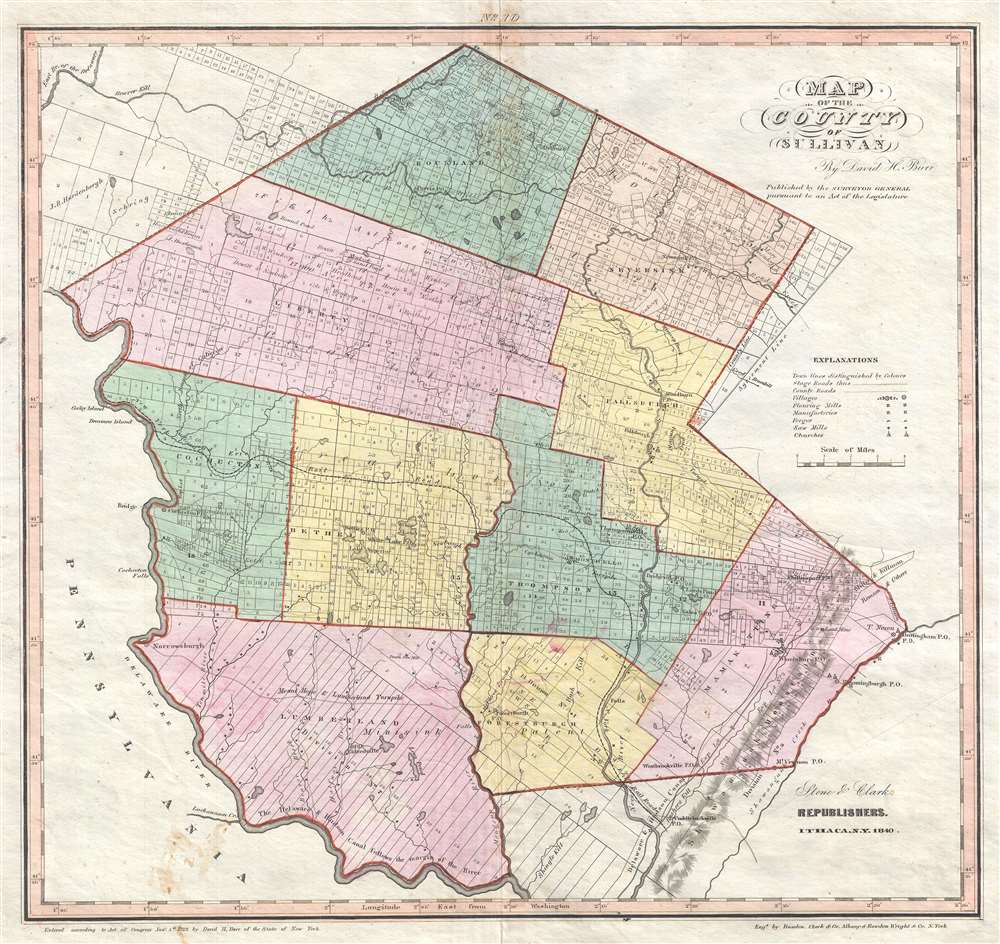 Map of the County of Sullivan. - Main View