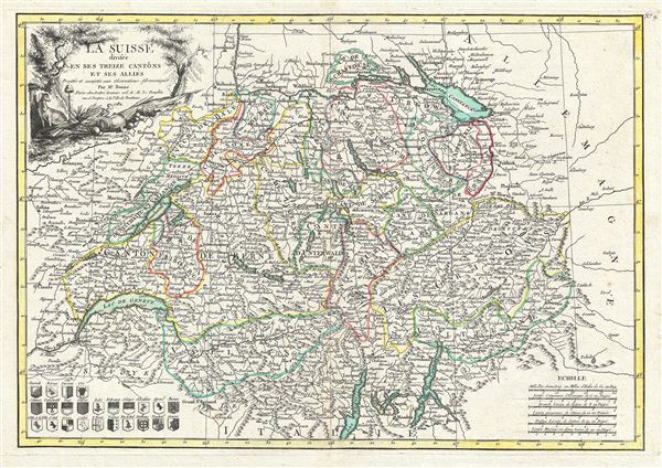 La Suisse divisee en ses Treize Cantons et ses Allies. - Main View