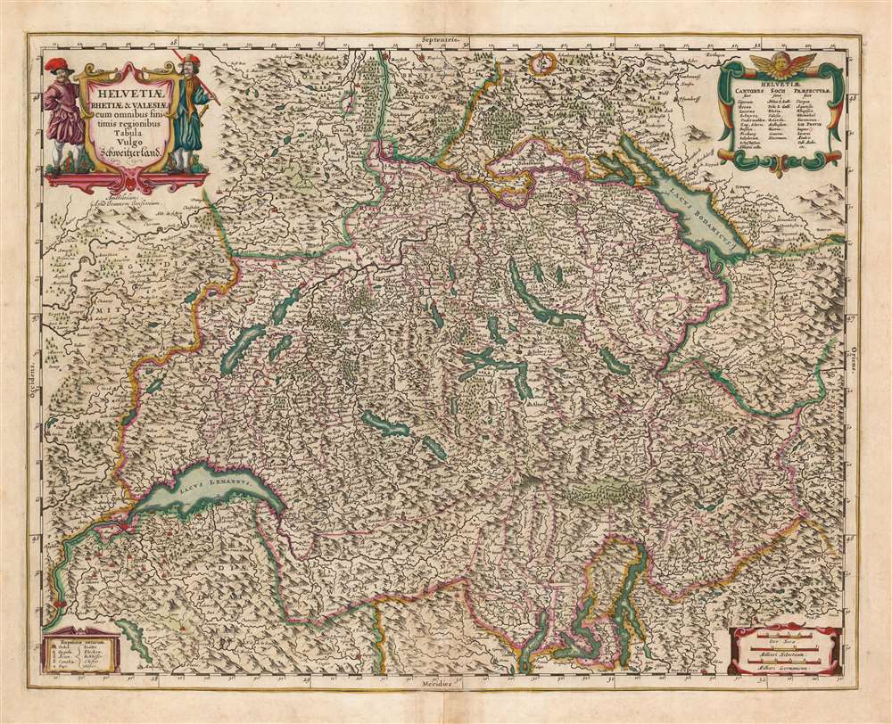 Helvetiae Rhetiae et Valesiae cum omnibus finitimis regionibus Tabula Vulgo Schweitzerland. - Main View