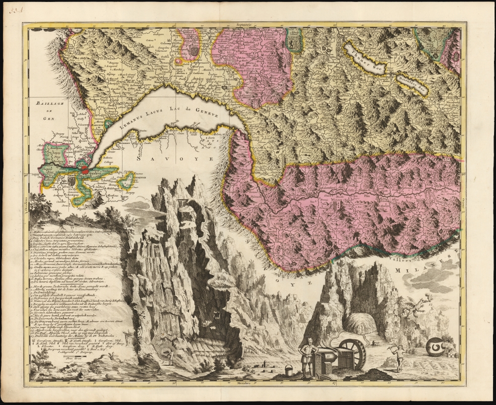 Nova Helvetiae Tabula Geographica Illustrissimis et Potentissimis Cantonibus et Rebuspublicis Reformatae Religionis Tigurinae, Bernensi Scaphusianae, Abbatis Cellanae... - Alternate View 5