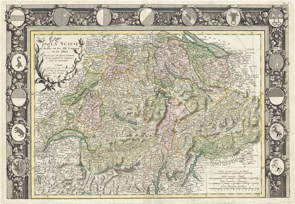 La Suisse divisee en ses XIII  Cantons et ses Allies. - Main View