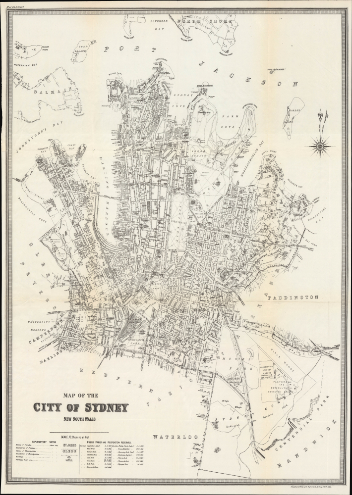 1895 Department of Lands Plan of Sydney, Australia