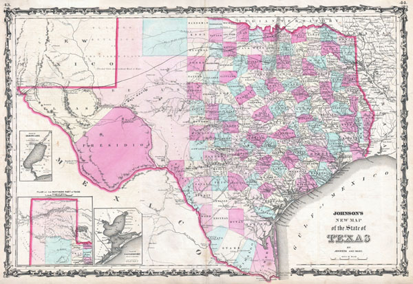 Johnson's New Map of the State of Texas. - Main View