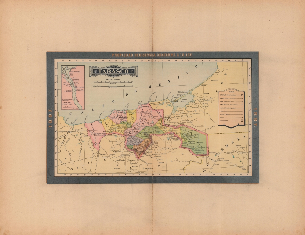 1897 Garcia Cubas Map of Tabasco