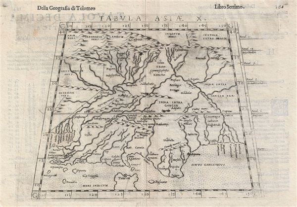 1564 Antique Map of Spain Tabula Europae II by Ruscelli 