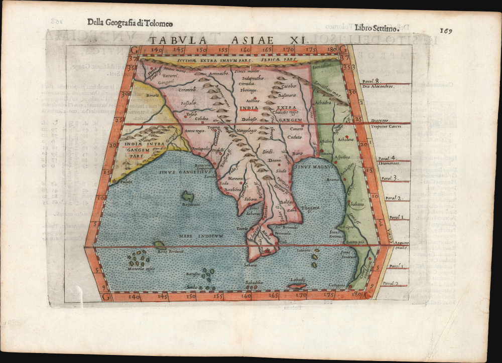 1561 / 1598 Ruscelli Ptolemy Map of Southeast Asia