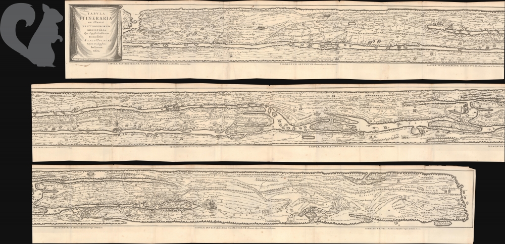 Tabula Itineraria ex illustri Peutingerorum Bibliotcheca Quae Augustae Vindelicorum Beneficio Marci Velseri Setpem-viri Augustani In lucem edita. - Main View