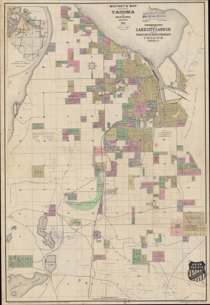 Whitney's Map of the City of Tacoma and environs, Washington. - Main View