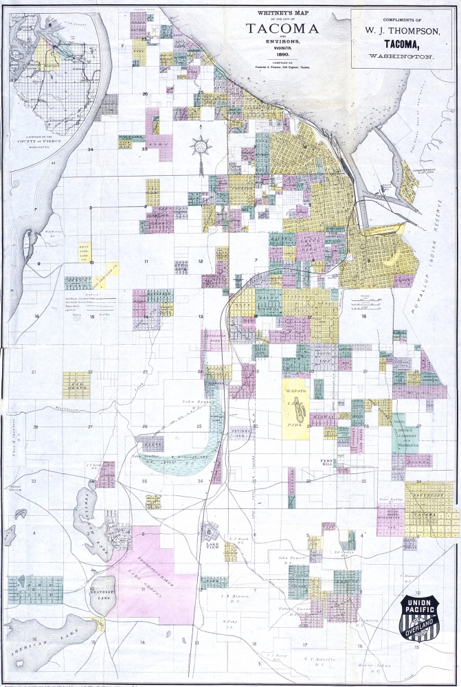 Whitney's Map of the City of Tacoma and environs, Washington.