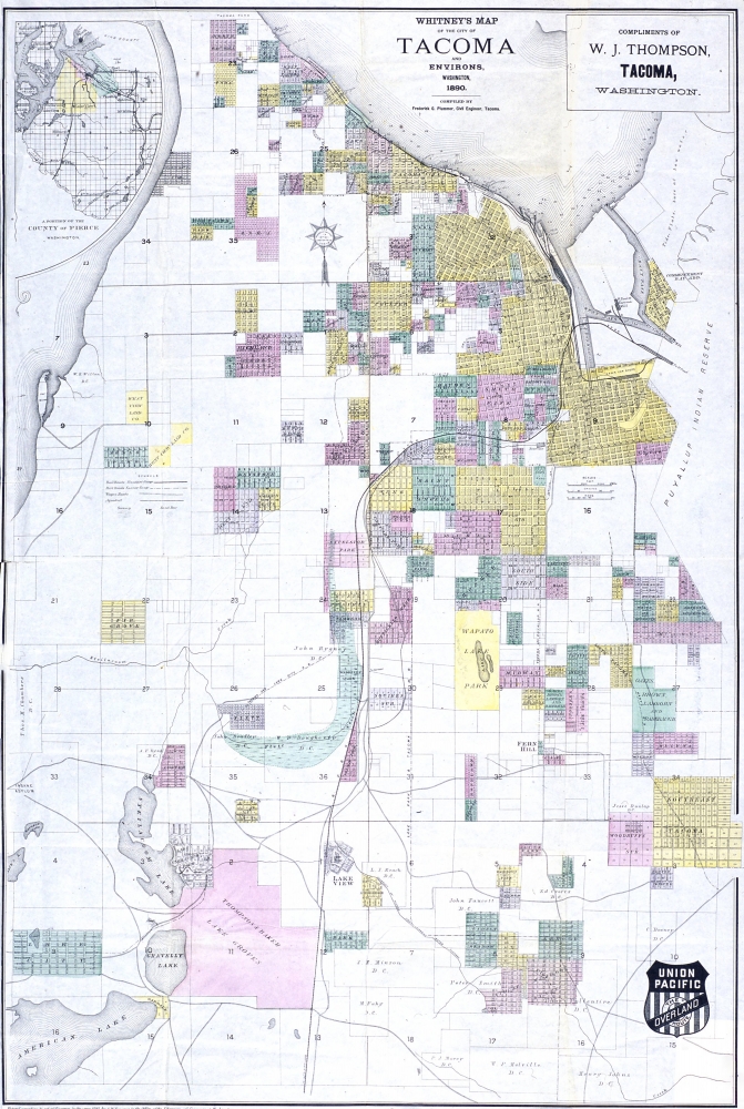 Whitney's Map of the City of Tacoma and environs, Washington. - Main View