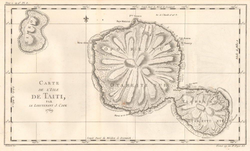 1769 Bellin Map of Tahiti
