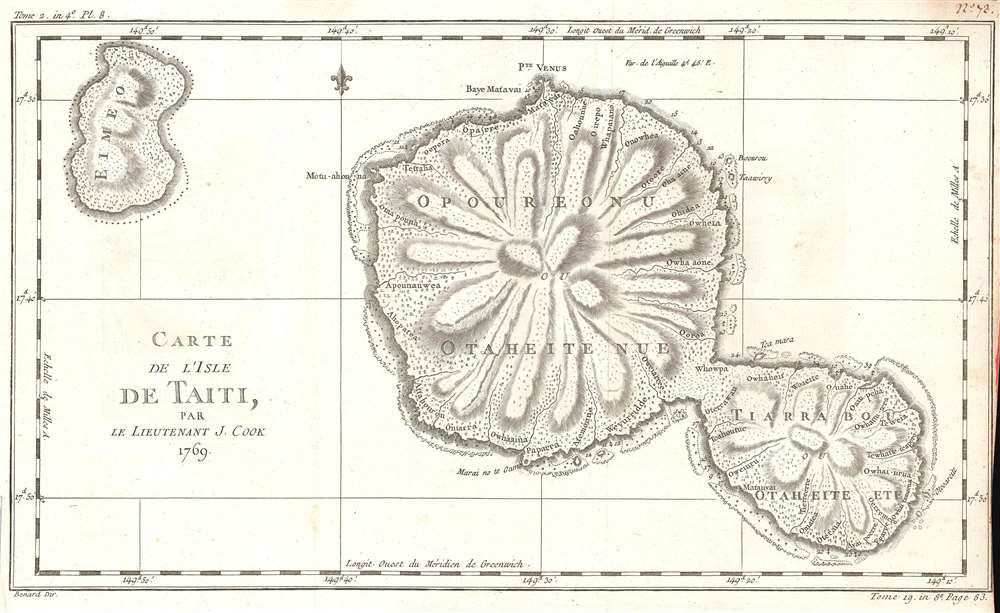Carte de l'Isle de Taiti, Par le Lieutenant J. Cook. - Main View