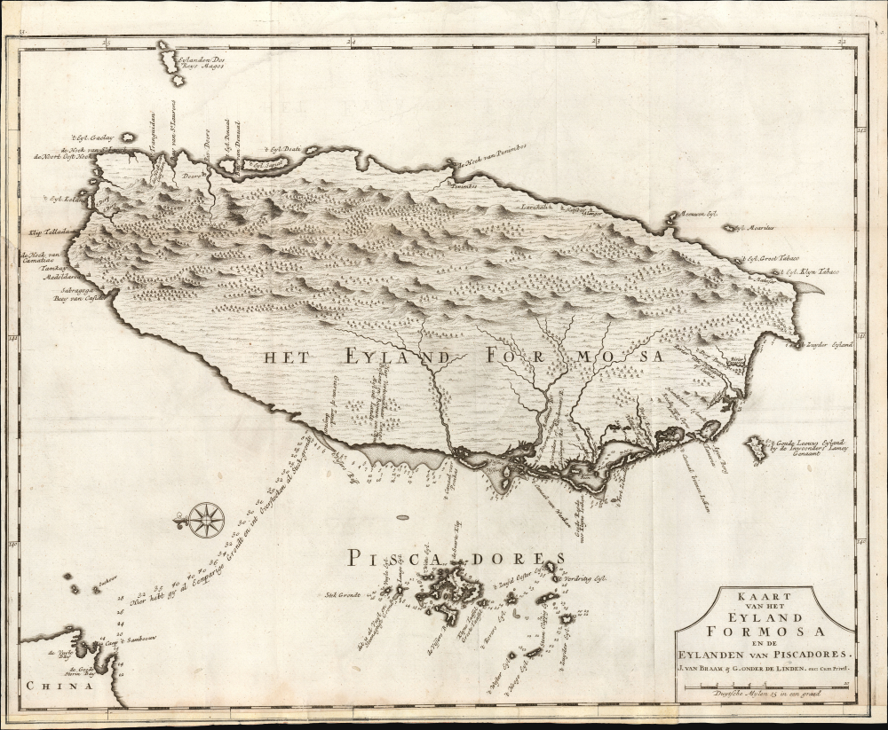 1726 Valentijn Map of Taiwan or Formosa