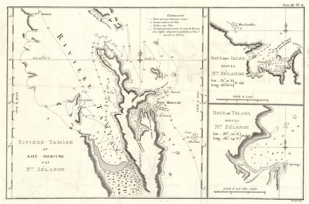 Riviere Tamise de Baye Mercure a la Nle. Zélande/ Baye des Isles dans la Nle. Zélande. / Baye de Tolaga dans la Nle. Zélande. - Main View