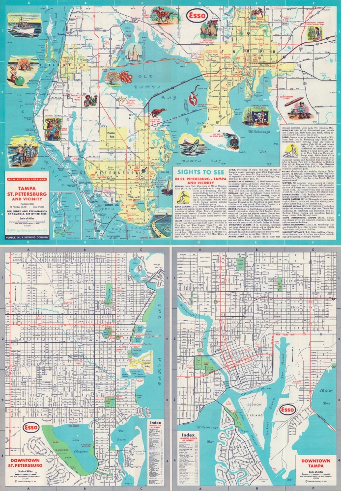 Florida West Coast Ft. Petersburg, Tampa Map and Visitor's Guide. - Main View