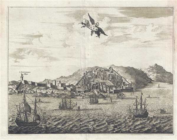 1686 Dapper View of Tangier, Morocco