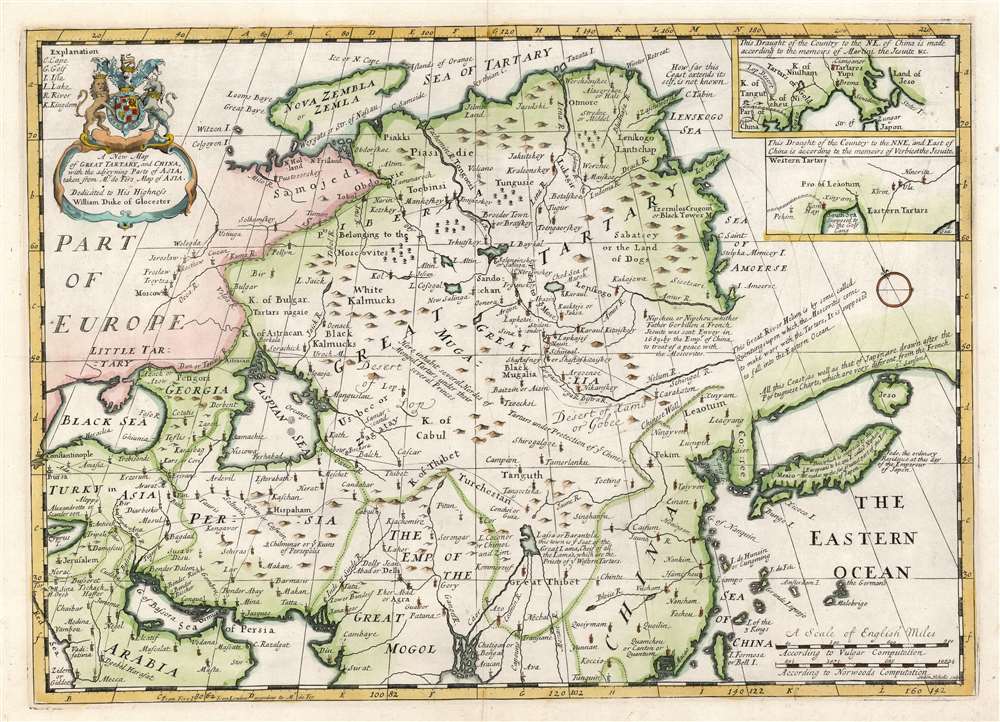 A New Map of Great Tartary, and China, with the adjoyning Parts of Asia. - Main View