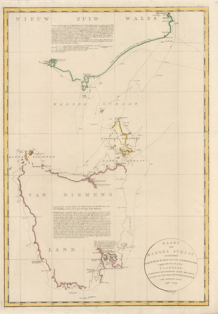 1800 Flinders and Arrowsmith Map of Tasmania