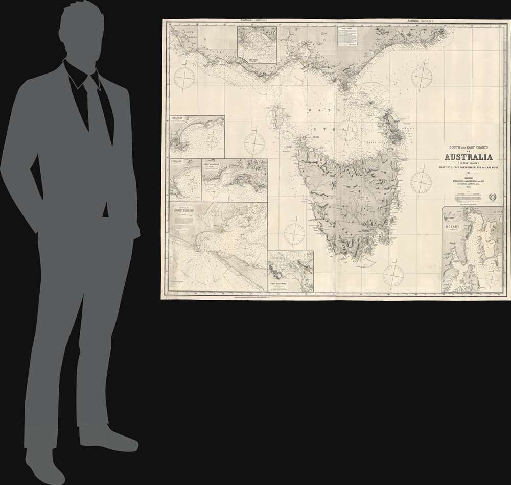 South and East Coasts of Australia [In Five Charts] Chart No. 2, Cape Northumberland to Cape Howe. - Alternate View 1