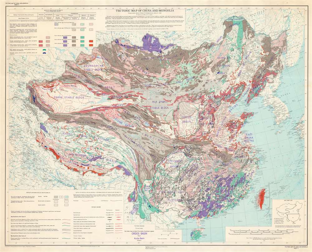 1973 Terman Tectonic Map of China and Mongolia