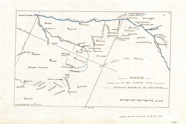 Sketch of the Country from Tendoo Kherie to Baitool. - Main View