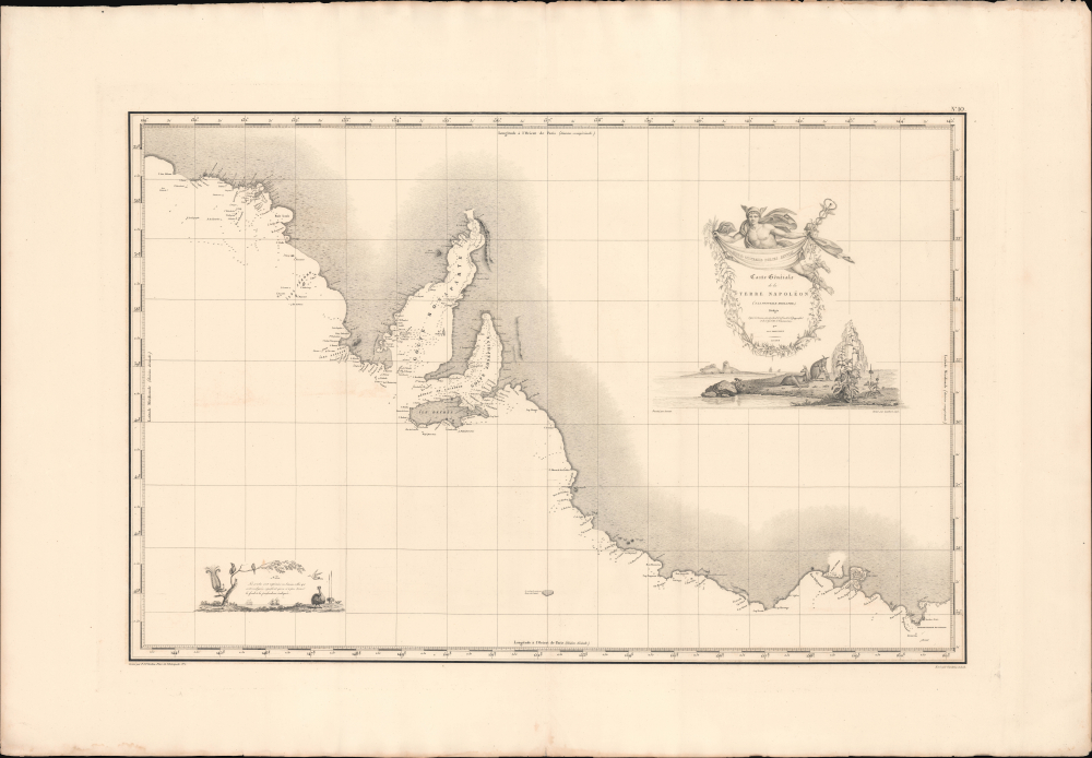1811 Freycinet Map of South Australia (Adelaide)