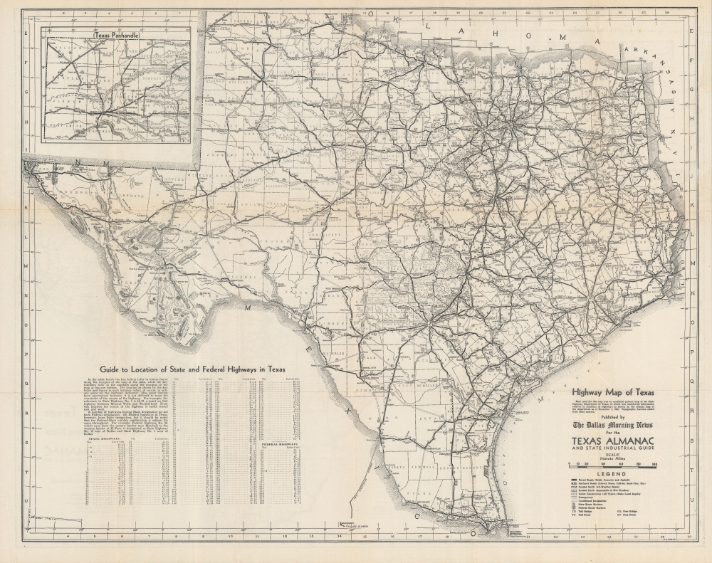 A Map of Texas / Highway Map of Texas. - Alternate View 1