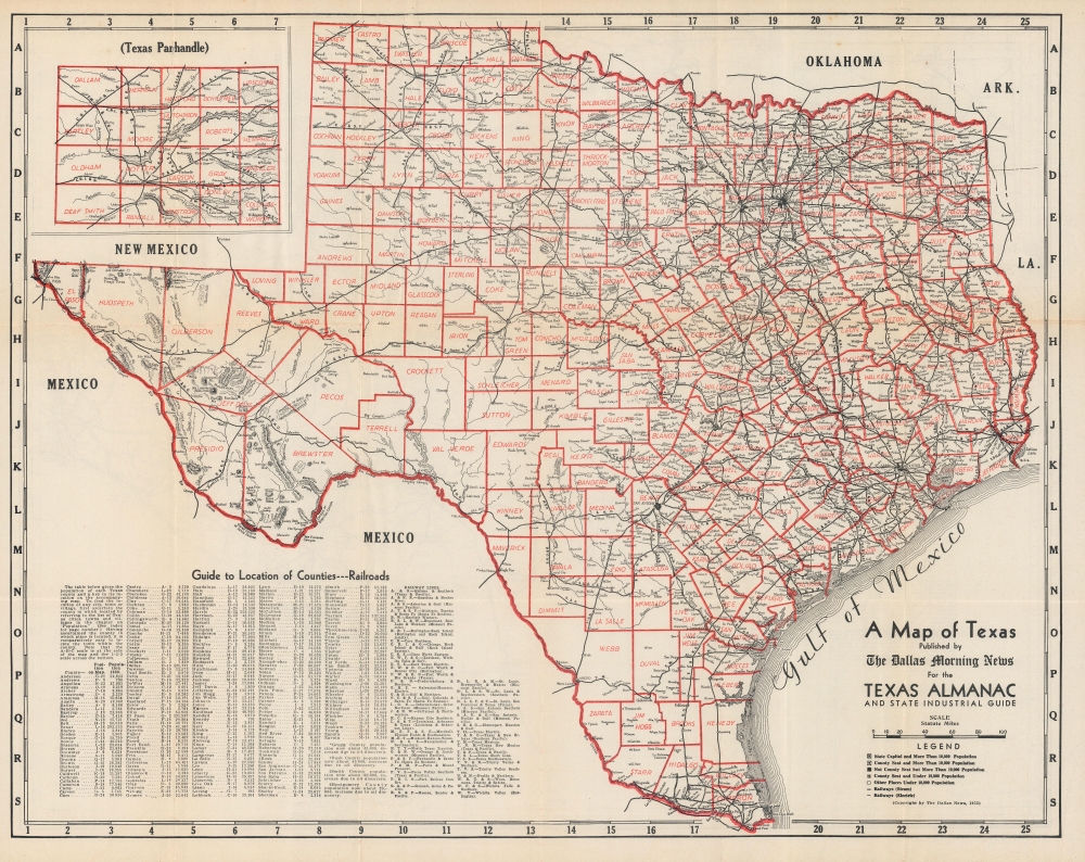 A Map of Texas / Highway Map of Texas. - Main View
