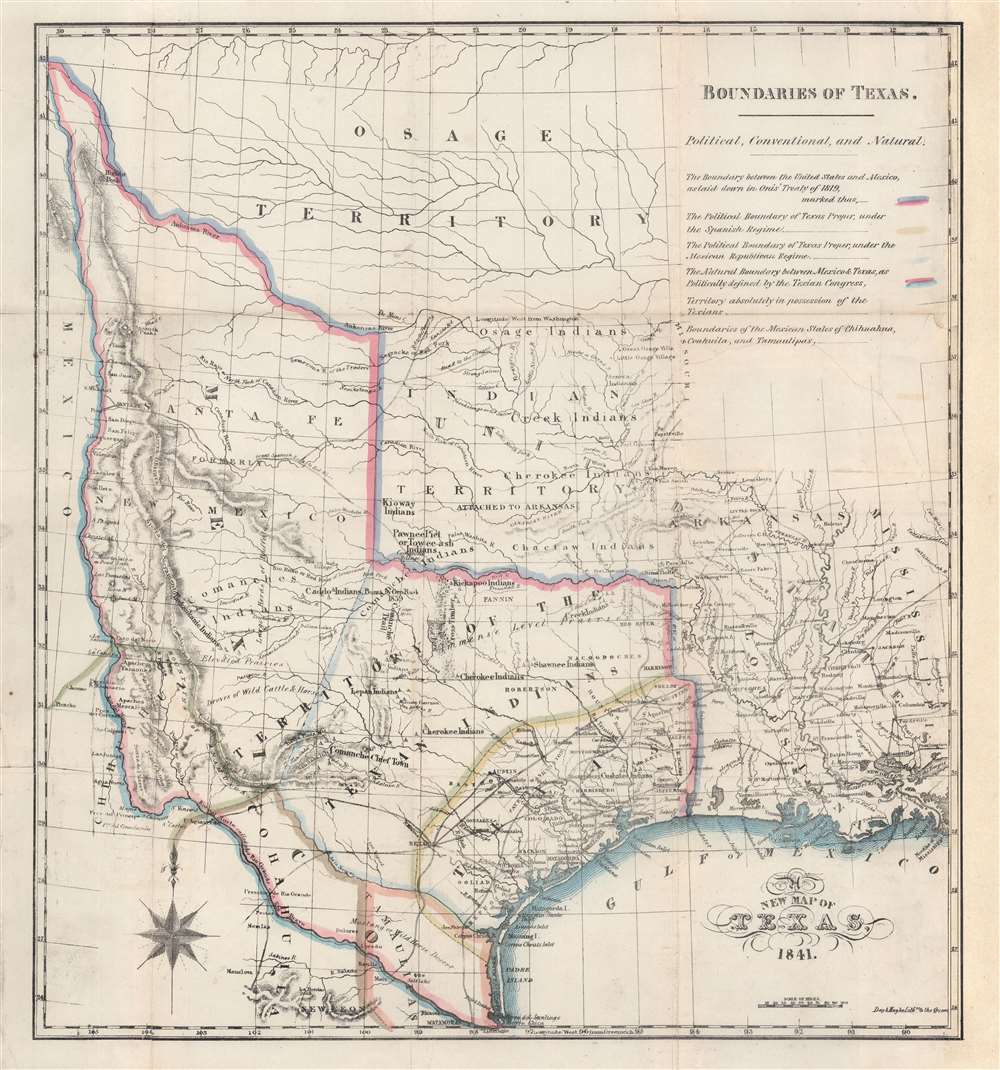 A New Map of Texas 1841. - Main View