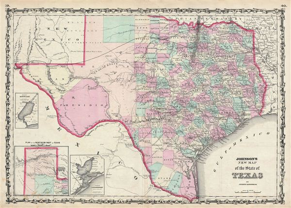 Johnson's New Map of the State of Texas - Main View