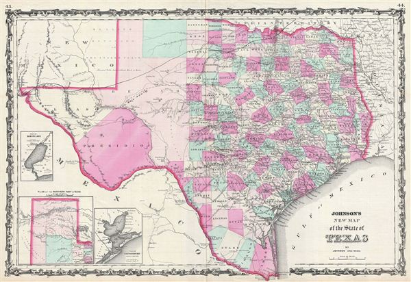 Johnson's New Map of the State of Texas. - Main View