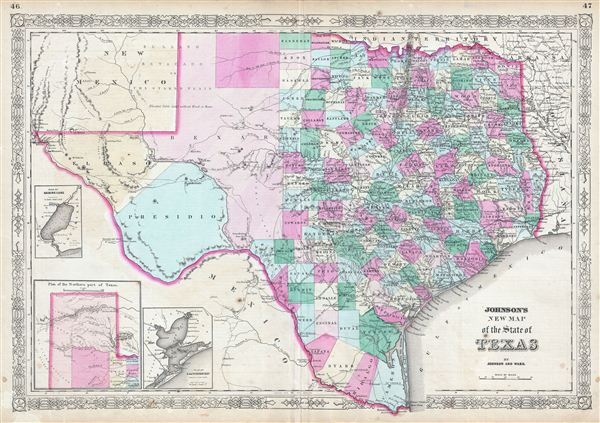 Johnson's New Map of the State of Texas. - Main View