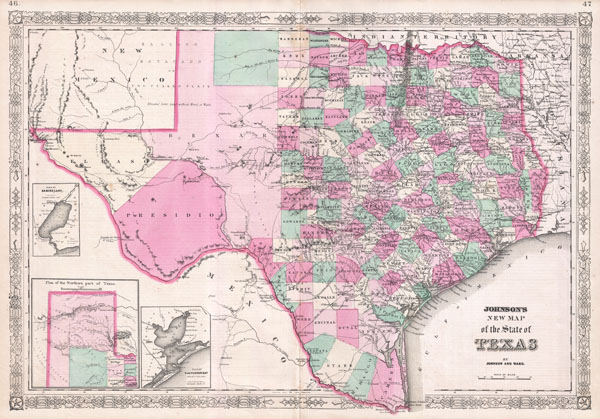 Johnson's New Map of the State of Texas. - Main View