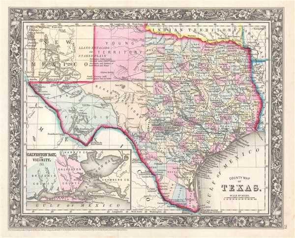 County Map of Texas. - Main View