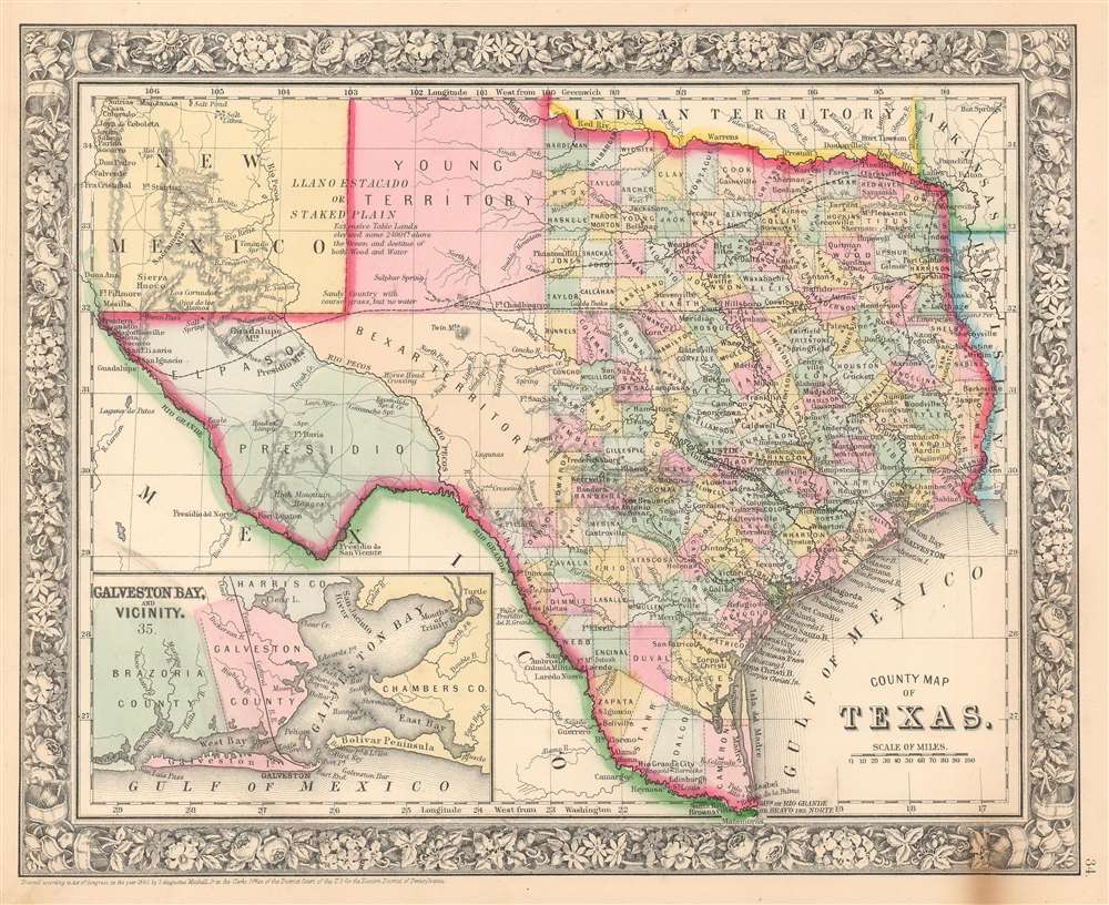 County Map of Texas. - Main View