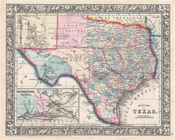 County Map of Texas. - Main View