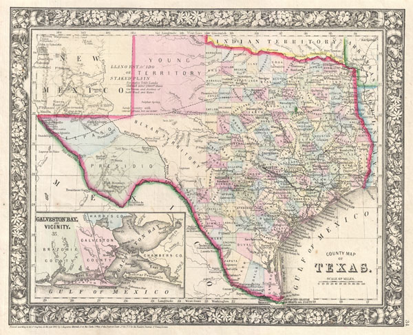 County Map of Texas. - Main View