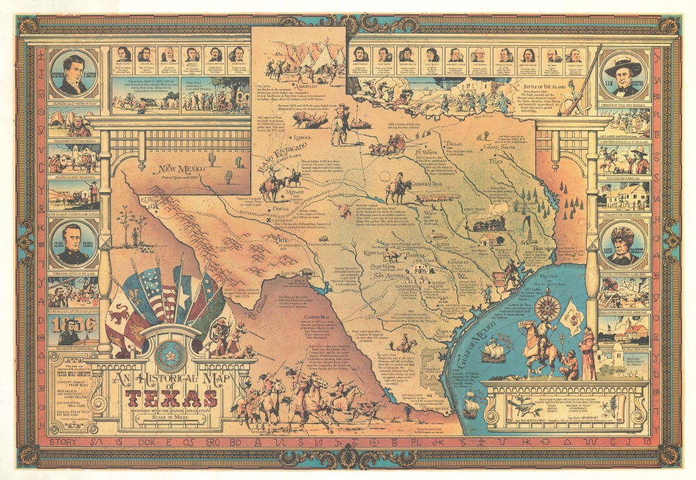 A Historical Map of Texas Beginning with the Spanish Explorations. - Main View