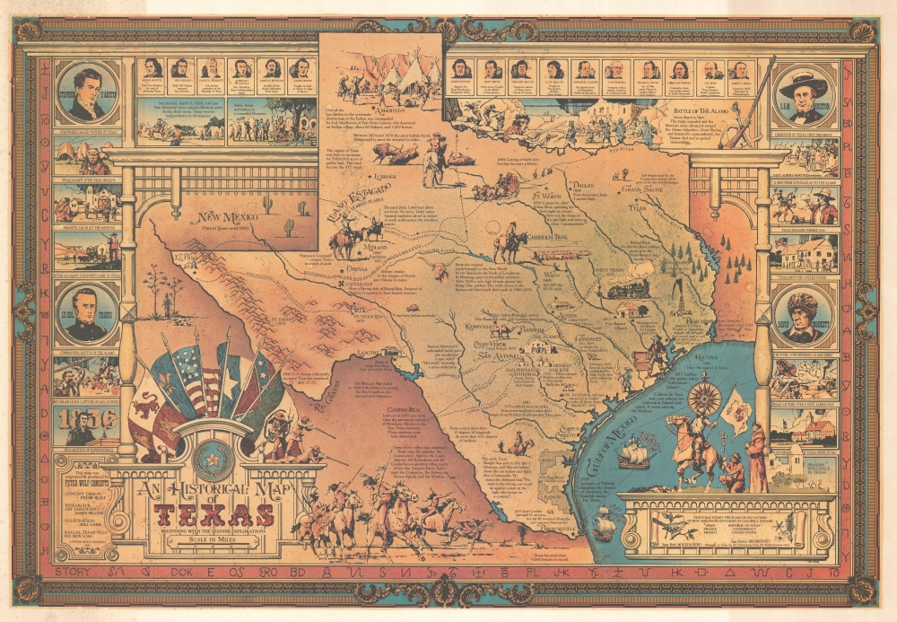 A Historical Map of Texas Beginning with the Spanish Explorations. - Main View