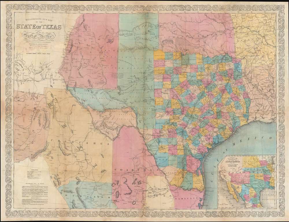 Richardson's New Map of the State of Texas including Part of Mexico. - Main View