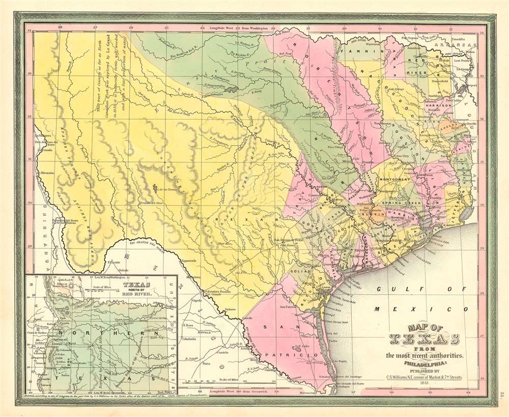 Map of Texas from the most recent authorities. - Main View