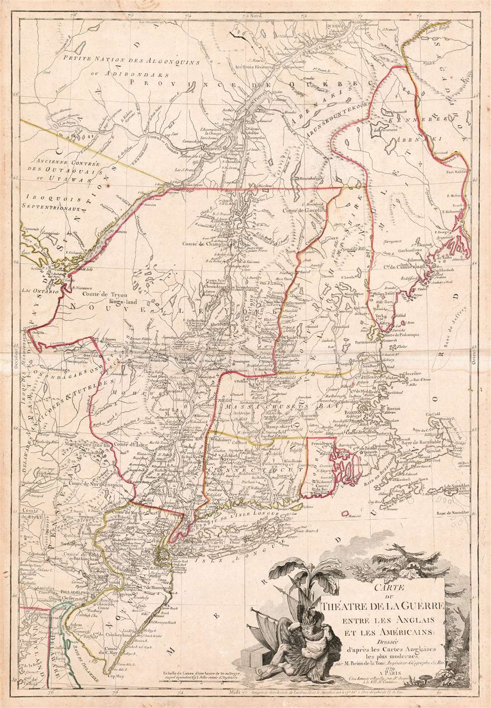 Carte du Theatre de la Guerre entre les Anglais et Les Americains. - Main View