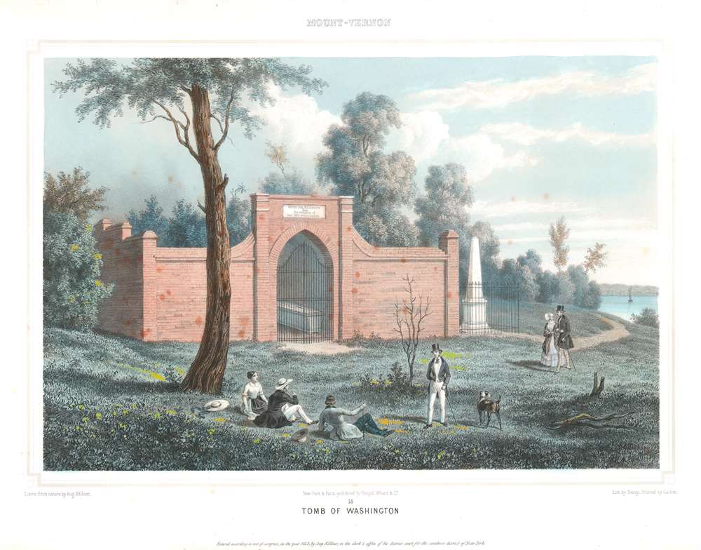 1848 Kollner View of George Washington's tomb at Mount Vernon, Virginia