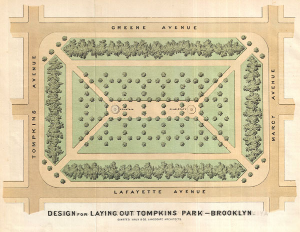 Design for the Laying Out Tompkins Park - Brooklyn. - Main View