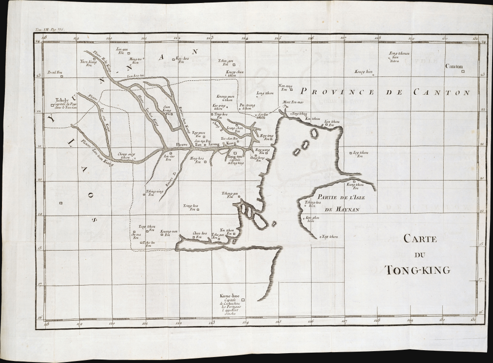 1781 Canu Map of the lower Red River (Vietnam), and the Gulf of Tonkin, and Hainan Island