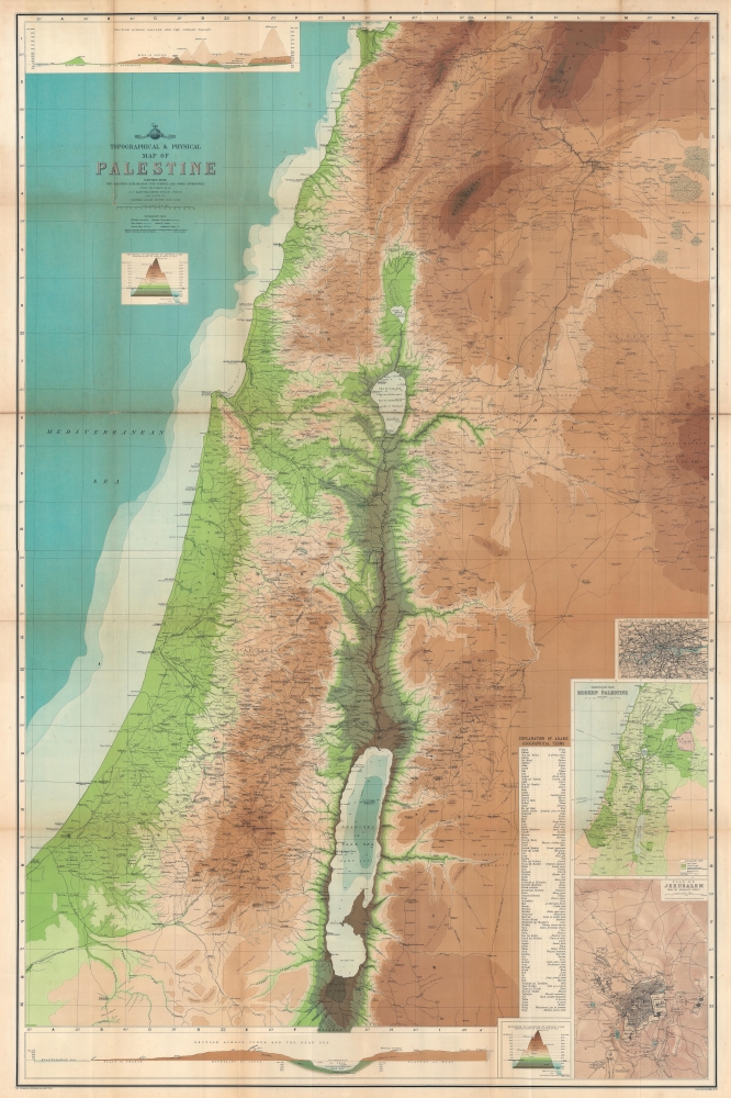 Topographical and Physical Map of Palestine. - Main View